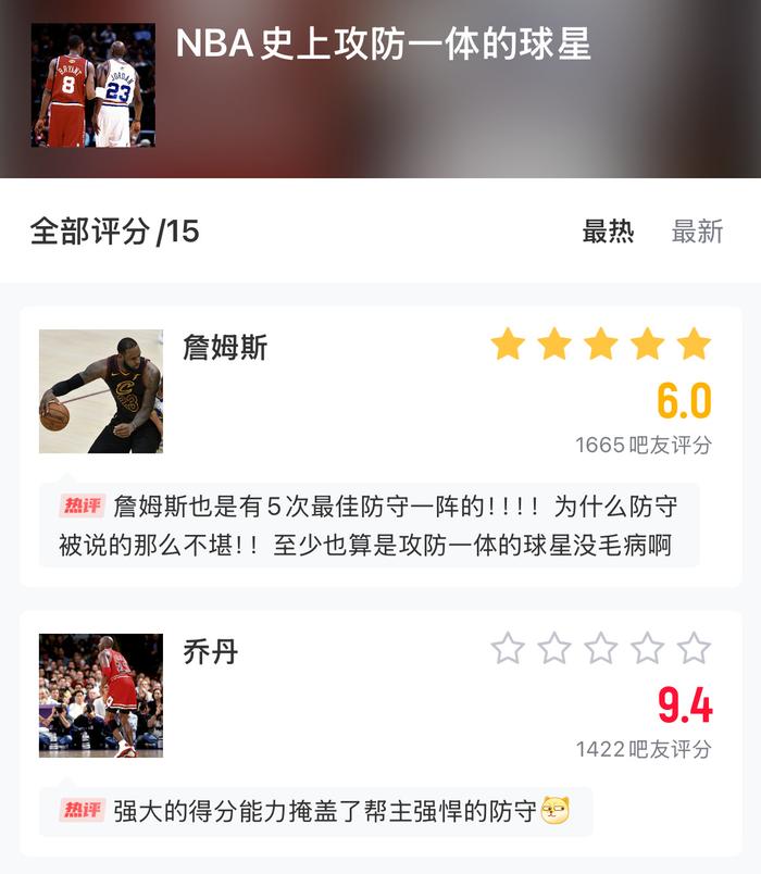 华体会官方网站-詹姆斯攻防一体遭质疑,乔丹高评分引争议