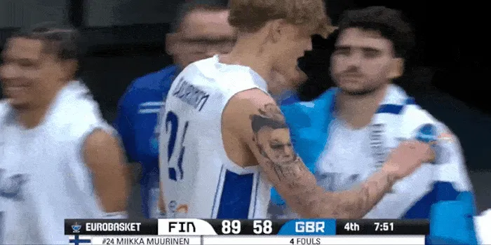 华体会服务平台-打卡下班!芬兰领先英国31分换下马尔卡宁,目前已得到43分